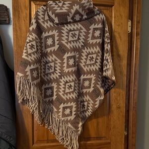 Brown and Cream Poncho